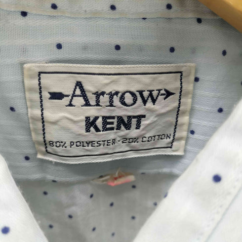 アロー ARROW KENT 70S 水玉 ドット シアー ストライプ L/S パジャマ ドレス シャツ 襟芯 メンズ 16-38