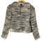 LINGUA FRANCA rabbit fur ラビットファー切替ノーカラージャケット レディース F