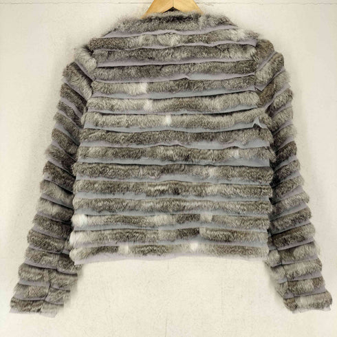 LINGUA FRANCA rabbit fur ラビットファー切替ノーカラージャケット レディース F
