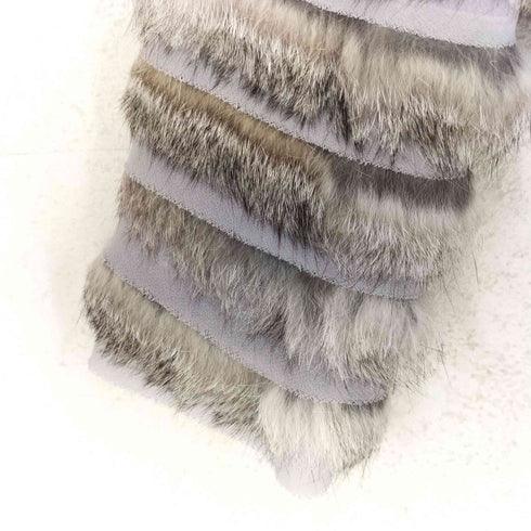 LINGUA FRANCA rabbit fur ラビットファー切替ノーカラージャケット レディース F