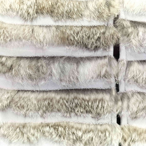 LINGUA FRANCA rabbit fur ラビットファー切替ノーカラージャケット レディース F