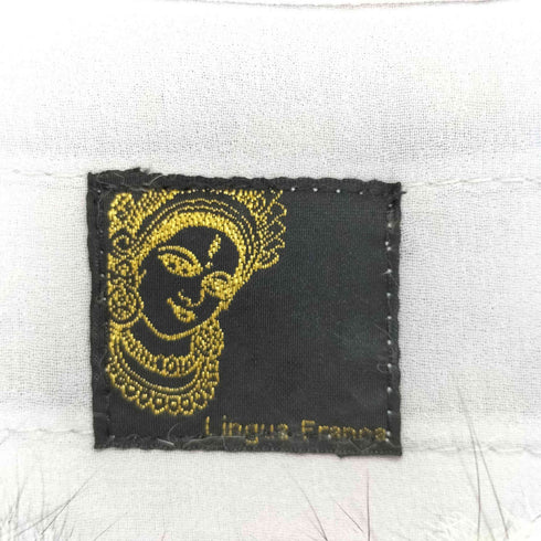 LINGUA FRANCA rabbit fur ラビットファー切替ノーカラージャケット レディース F