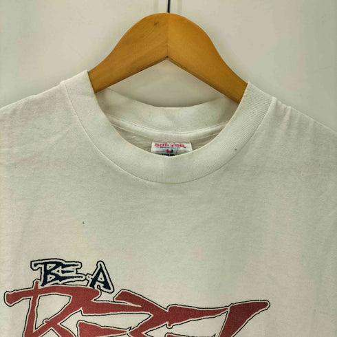 SOFTEE 80S ボディ USA製 グラフィック テキスト プリント S/S ボックス Tシャツ シングルステッチ カットオフ カスタム メンズ import:L