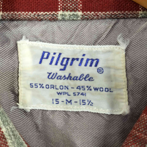 ピルグリム PILGRIM 50-60s オープンカラーチェックシャツ メンズ M