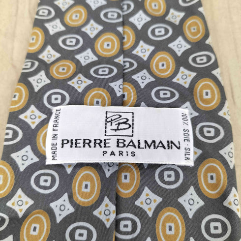 ピエールバルマン Pierre Balmain MADE IN FRANCE 総柄シルクネクタイ メンズ