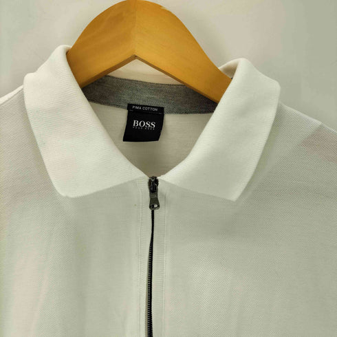ボスヒューゴボス BOSS HUGO BOSS ロゴ刺繍 ハーフジップ S/S ポロ シャツ メンズ import:M