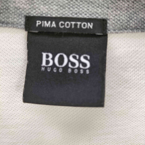 ボスヒューゴボス BOSS HUGO BOSS ロゴ刺繍 ハーフジップ S/S ポロ シャツ メンズ import:M
