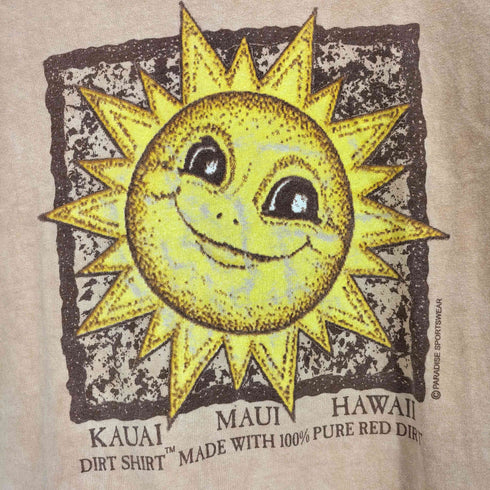 90S USA製 original red dirt shirtボディ 太陽 南国 シングルステッチ S/S Tシャツ メンズ import:L