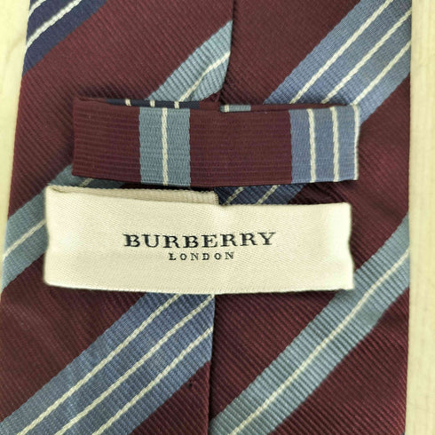 バーバリーロンドン BURBERRY LONDON ストライプ柄 ホース刺繍 シルクネクタイ メンズ