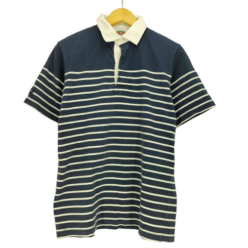 バーバリアン BARBARIAN 90S カナダ製 ボーダー コットン S/S ポロシャツ メンズ import:M