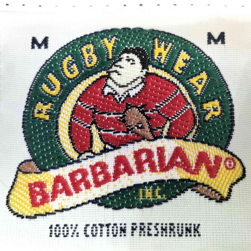 バーバリアン BARBARIAN 90S カナダ製 ボーダー コットン S/S ポロシャツ メンズ import:M