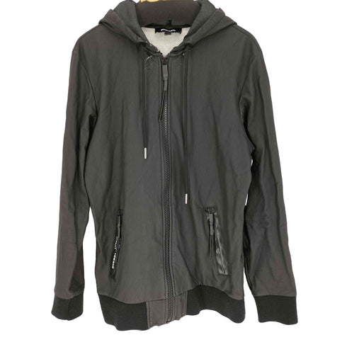 ディーゼル DIESEL レザー ジップアップ パーカー メンズ import:L