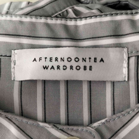 アフタヌーンティー Afternoon Tea バンセルクールストライプリボン付きワンピース レディース m-l