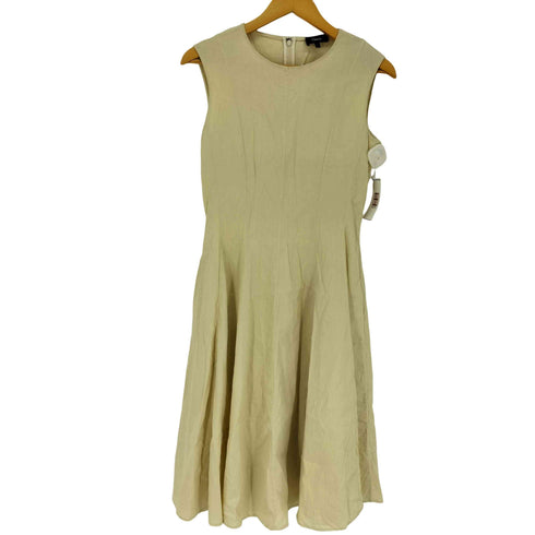 セオリー theory SL PEPLUM DR B / ECO CRUNCH WASH リネンレーヨン混 ノースリーブ フレア ワンピース レディース JPN:0
