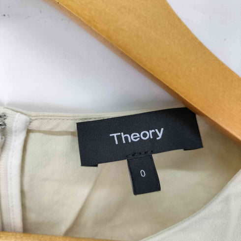 セオリー theory SL PEPLUM DR B / ECO CRUNCH WASH リネンレーヨン混 ノースリーブ フレア ワンピース レディース JPN:0