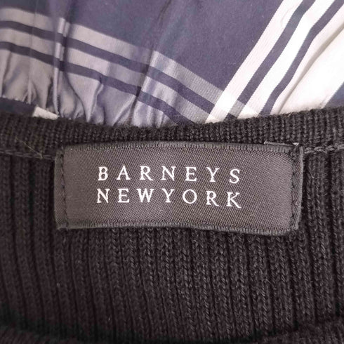 バーニーズニューヨーク BARNEYS NEWYORK 異素材ドッキング ニット チェック ノースリーブ ワンピース レディース FREE