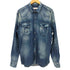 PREMIUM MOOD DENIM SUPERIOR イタリア製ダメージ加工 デニム ウエスタン L/S シャツ メンズ import:L