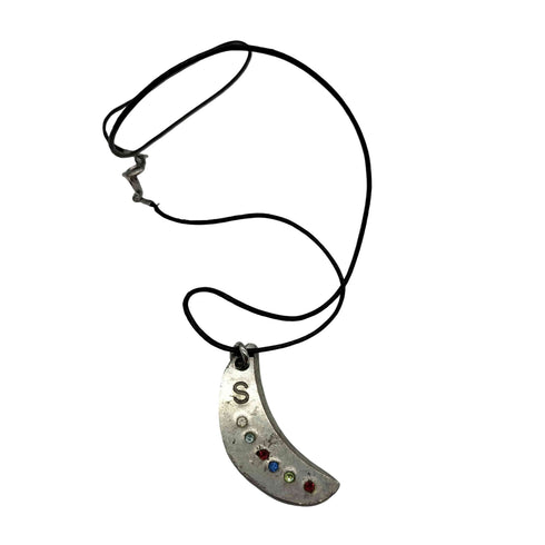 SILVER刻印 月 チェーンネックレス メンズ