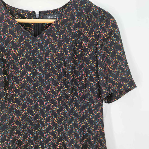 バーニーズニューヨーク BARNEYS NEWYORK ドット マキシ丈 Vネック ワンピース レディース 40