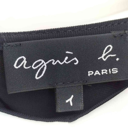 アニエスベー agnes b. PARIS ナイロン混 ストレッチ ボウタイワンピース レディース