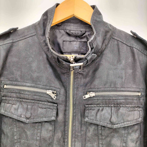 モッシモ MOSSIMO Y2K マルチポケット エポレット付き 八の字ジップ コーティング ジップアップジャケット メンズ import:M