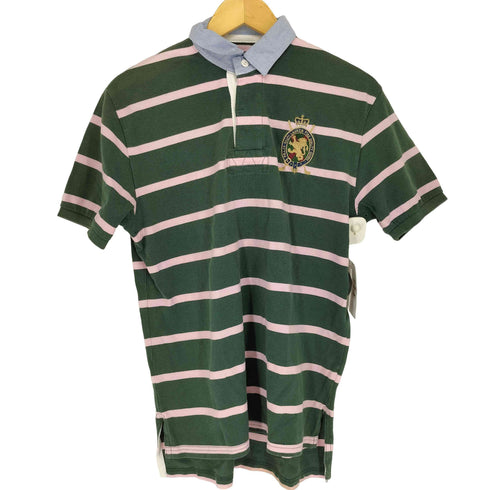 ポロバイラルフローレン Polo by RALPH LAUREN 90s- ワッペン刺繍 ボーダー柄ポロシャツ メンズ S