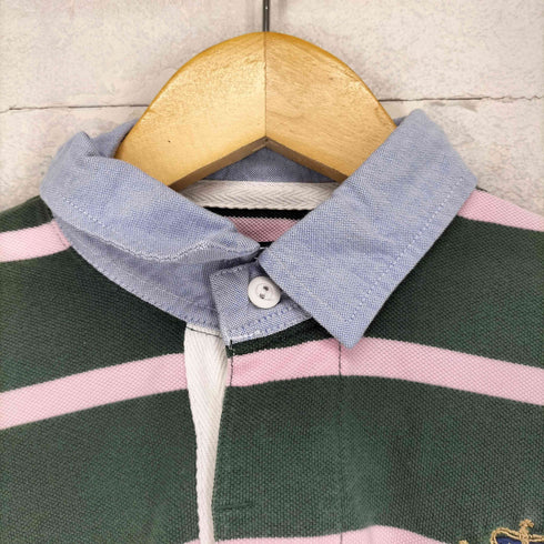 ポロバイラルフローレン Polo by RALPH LAUREN 90s- ワッペン刺繍 ボーダー柄ポロシャツ メンズ S