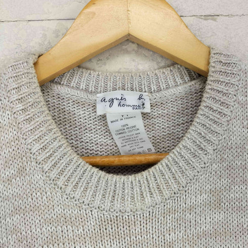 アニエスベーオム Agnes b.homme MADE IN FRANCE コットン ニットベスト メンズ T1