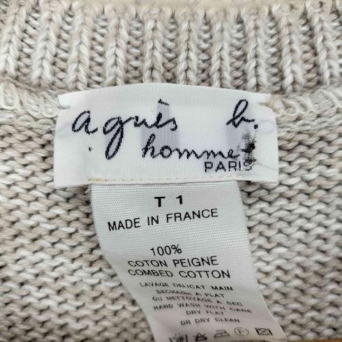 アニエスベーオム Agnes b.homme MADE IN FRANCE コットン ニットベスト メンズ T1