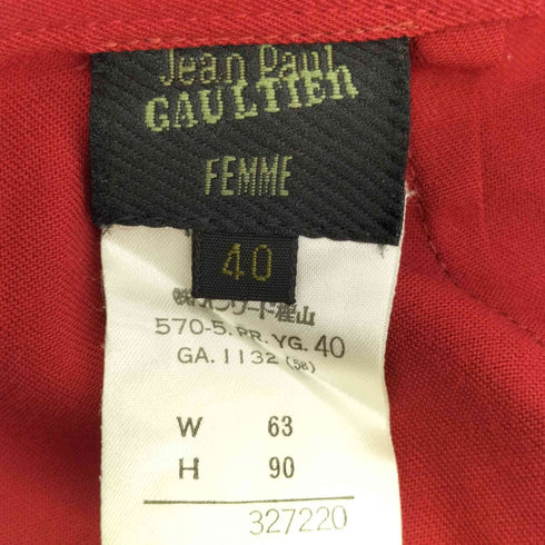 ジャンポールゴルチエフェム Jean Paul GAULTIER FEMME OLD サイドジップ テーパードスラックス レディース JPN:40 63