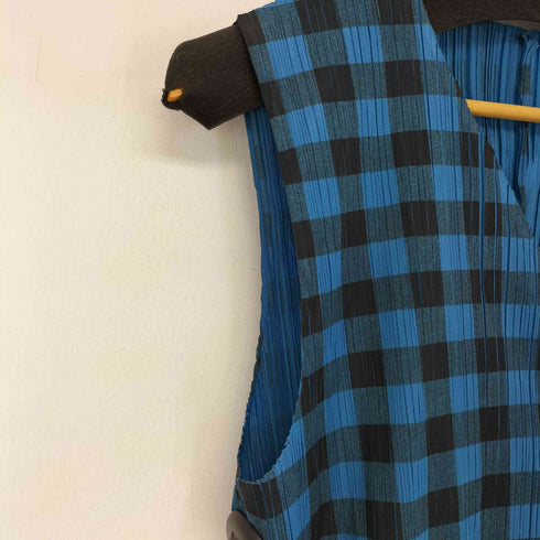プリーツプリーズイッセイミヤケ PLEATS PLEASE ISSEY MIYAKE 95AW ギンガムチェック プリーツベスト レディース JPN:3