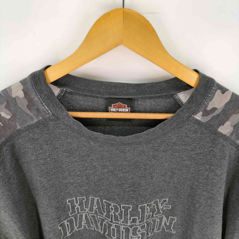 ハーレーダビッドソン HARLEY-DAVIDSON 迷彩 カモ 切替 刺繍ロゴ Tシャツ メンズ