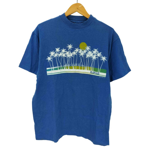 80-90S ボディ HAWAII ハワイ プリント S/S Tシャツ 裾袖 シングルステッチ メンズ