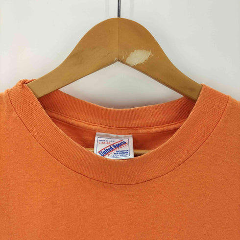 ユナイテッドスポーツ UNITED SPORTS 80-90S ボディ USA製 サイドストライプ S/S Tシャツ 裾袖 シングルステッチ メンズ import:L