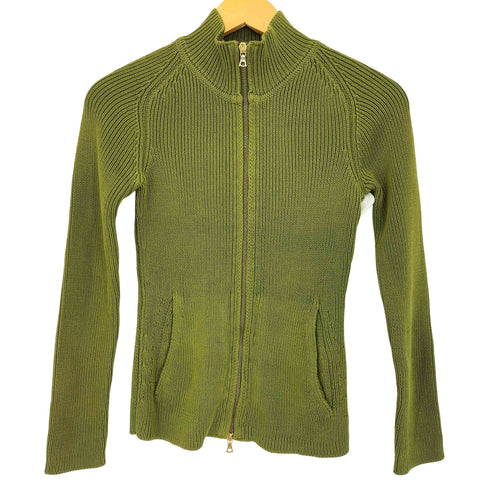 ボスヒューゴボス BOSS HUGO BOSS リブ編み ダブルジップ ドライバーズニット レディース import:XS