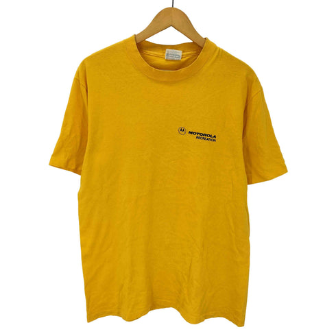 ヘインズ Hanes 80S ボディ USA製 企業ロゴ S/S Tシャツ 裾袖 シングルステッチ メンズ import:L