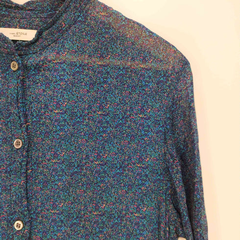 イザベルマラン ISABEL MARANT マルチカラー 総柄 モザイク レーヨン L/S ワンピース レディース JPN:34
