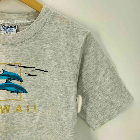 ギルダン GILDAN 90S ボディ USA製 HAWAII ハワイ 刺繍 S/S Tシャツ 霜降り メンズ import:S