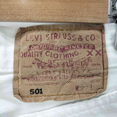 リーバイス Levis 90S ユーロ 501 ストレート デニム パンツ ボタン裏刻印 273 ホワイト レディース W27 L30