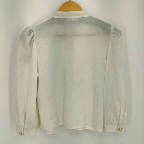 ザラ ZARA パールボタン ボウタイブラウス レディース import:S