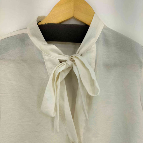 ザラ ZARA パールボタン ボウタイブラウス レディース import:S