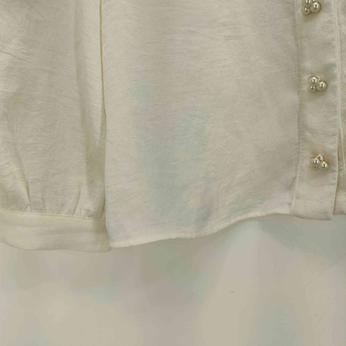 ザラ ZARA パールボタン ボウタイブラウス レディース import:S