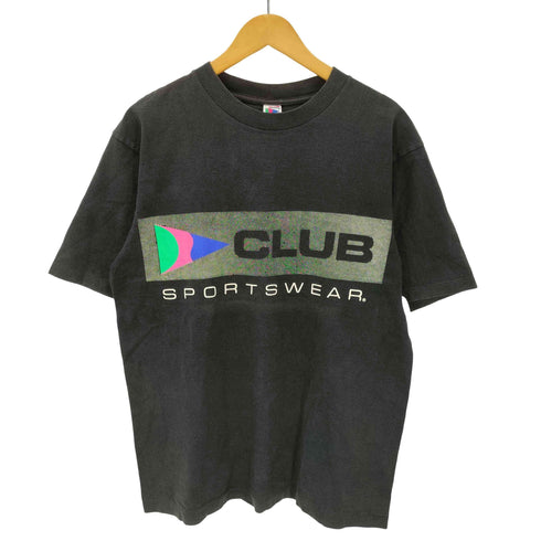 CLUB SPORTSWEAR 90S ロゴ 両面 プリント Tシャツ 袖裾 シングルステッチ メンズ import:L