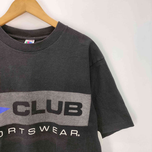 CLUB SPORTSWEAR 90S ロゴ 両面 プリント Tシャツ 袖裾 シングルステッチ メンズ import:L