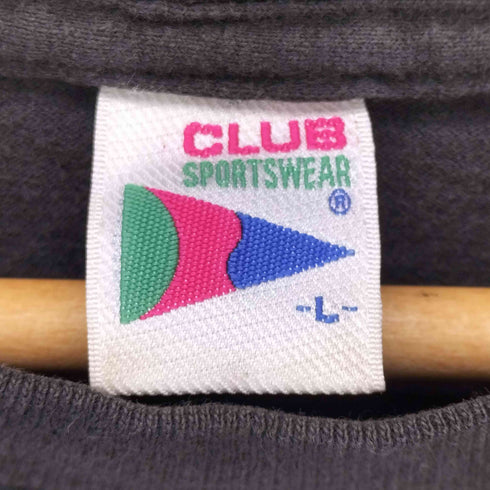 CLUB SPORTSWEAR 90S ロゴ 両面 プリント Tシャツ 袖裾 シングルステッチ メンズ import:L
