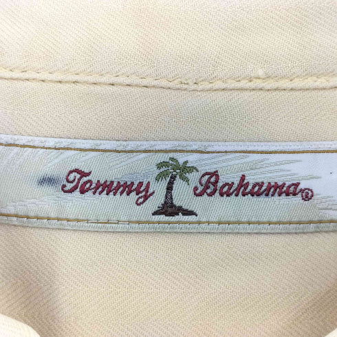 トミーバハマ Tommy Bahama バック刺繍 シルク オープンカラーシャツ メンズ L