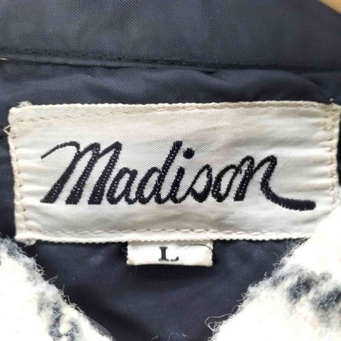 Madison 70-80S ウール リネン ナイロン 混 チェック L/S ヘビー フランネル ヘビネル シャツ メンズ import:L