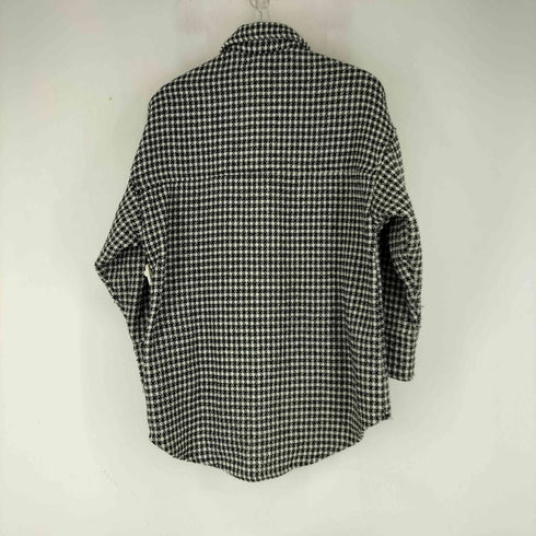 ザラ ZARA 千鳥格子柄 テクスチャ― シャツ ジャケット レディース import:XS