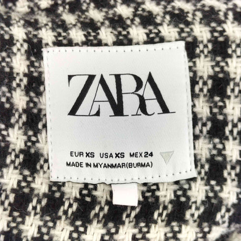 ザラ ZARA 千鳥格子柄 テクスチャ― シャツ ジャケット レディース import:XS