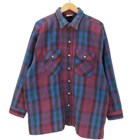ファイブブラザー FIVE BROTHER 90S USA製 裏地キルティング ヘビー フランネル ヘビネル シャツ 襟芯 メンズ 2XL